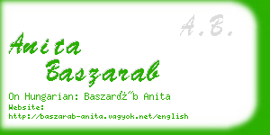 anita baszarab business card